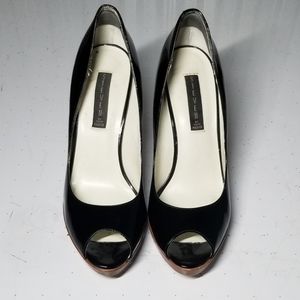 Black Peep Toe Heels